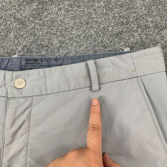 Nike Golf Short Mens 34 Gray Modern Tech Woven Flat Front Performance Chino - Picture 6 of 15